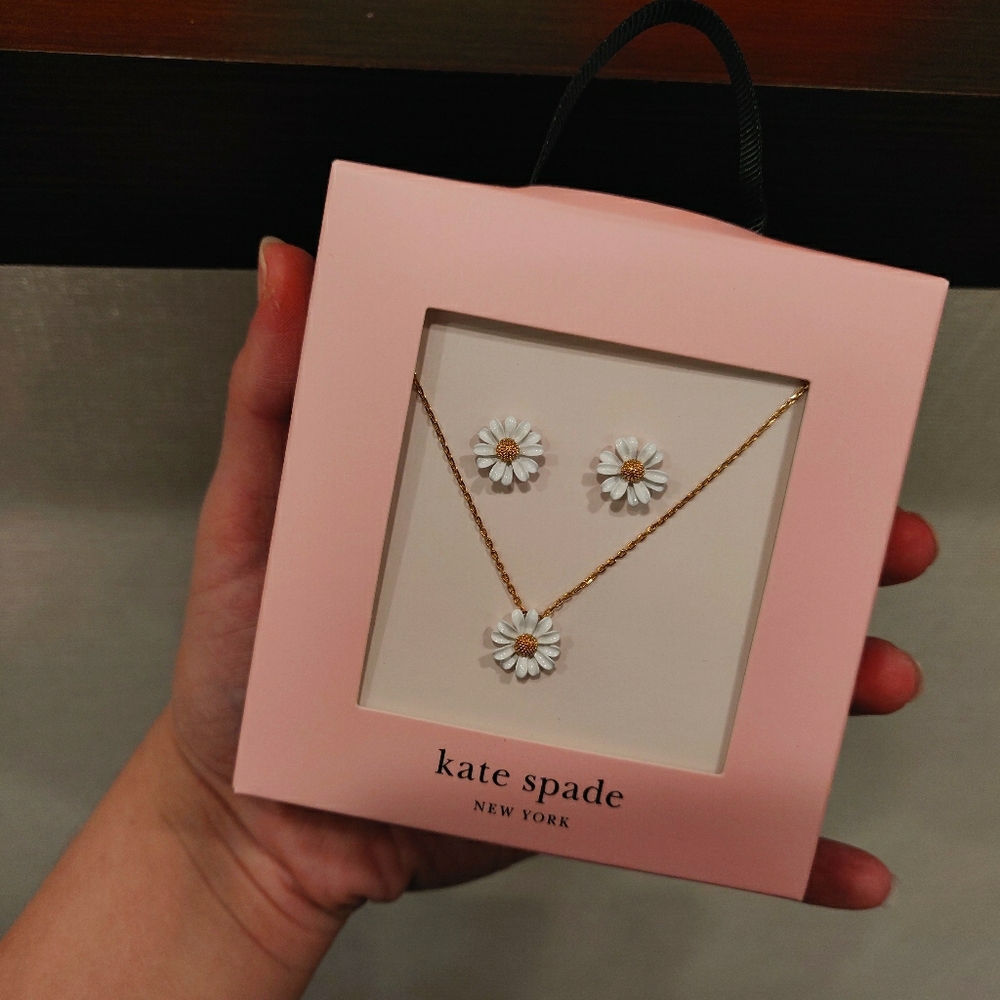 Kate Spade NY Flower Stud Earrings & Necklace